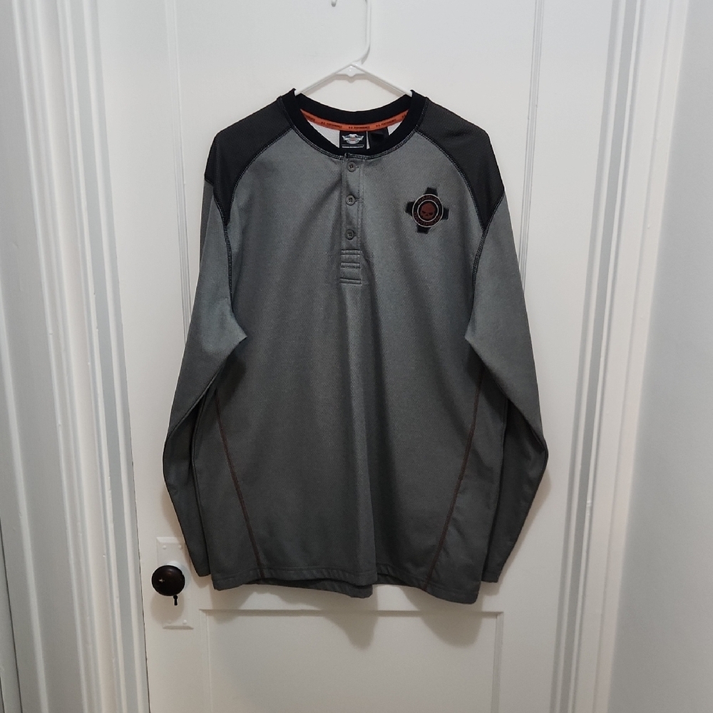 Harley-Davidson Men's Performance Long Sleeve Henley Fleece Lined Shirt Size XL